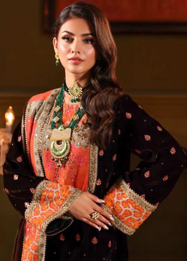 Charizma Signora Premium Embroidered Velvet Unstitched 3Pc Suit CVT4-11